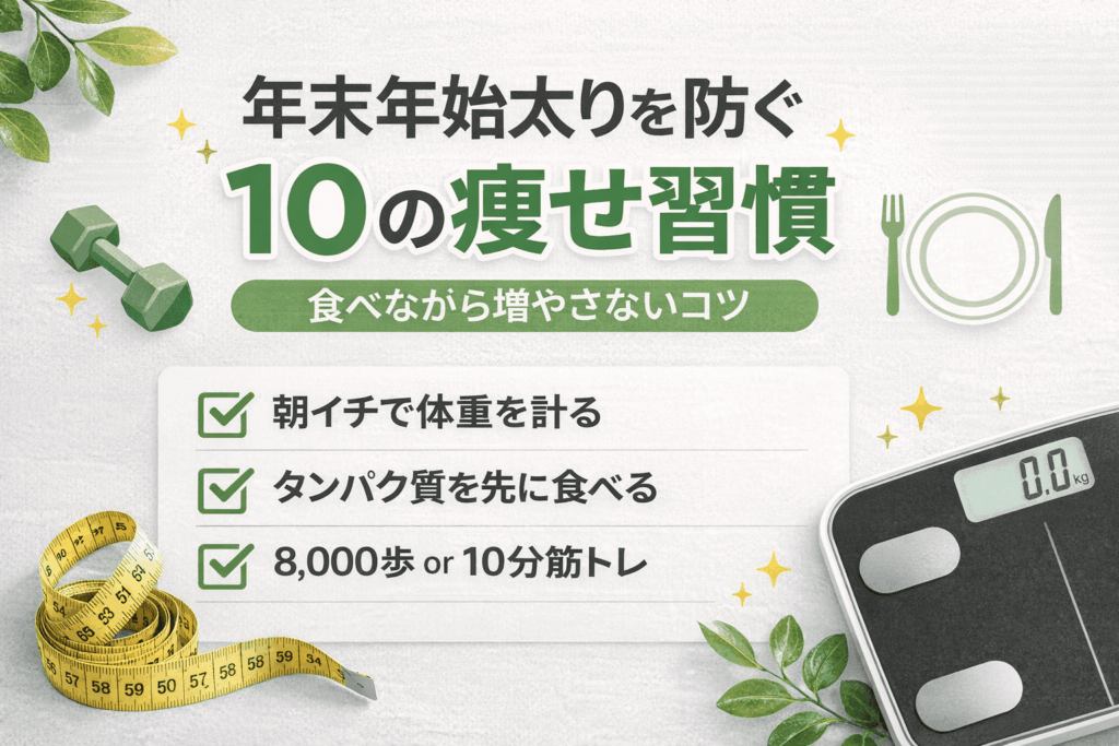 【年末年始太り解消！！】日々の生活面から気を付ける10の習慣！年始からスッキリ美ボディを！