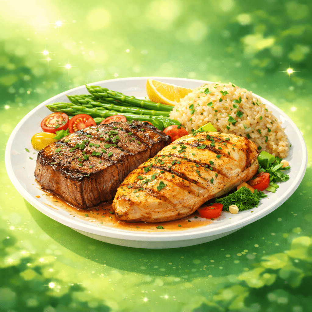 アンガス牛と阿波踊りのグリルプレート