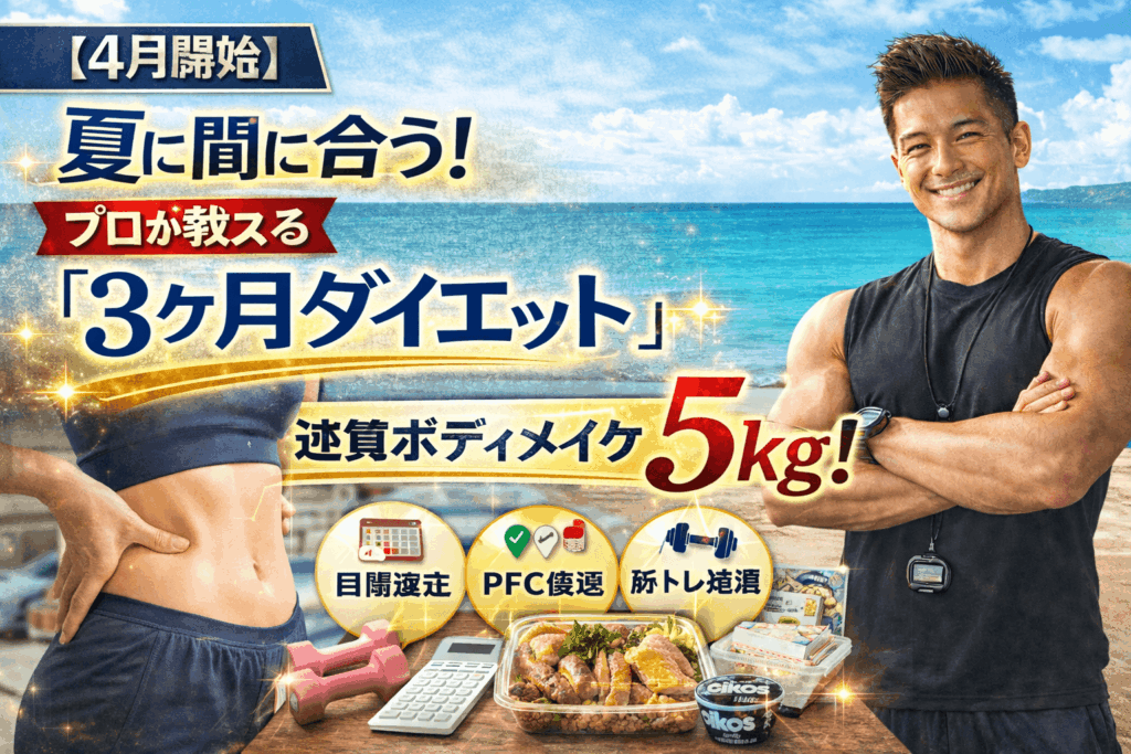 【4月開始】夏に間に合う！プロが教える『3ヶ月ダイエット』ボディメイク計画でマイナス5kg