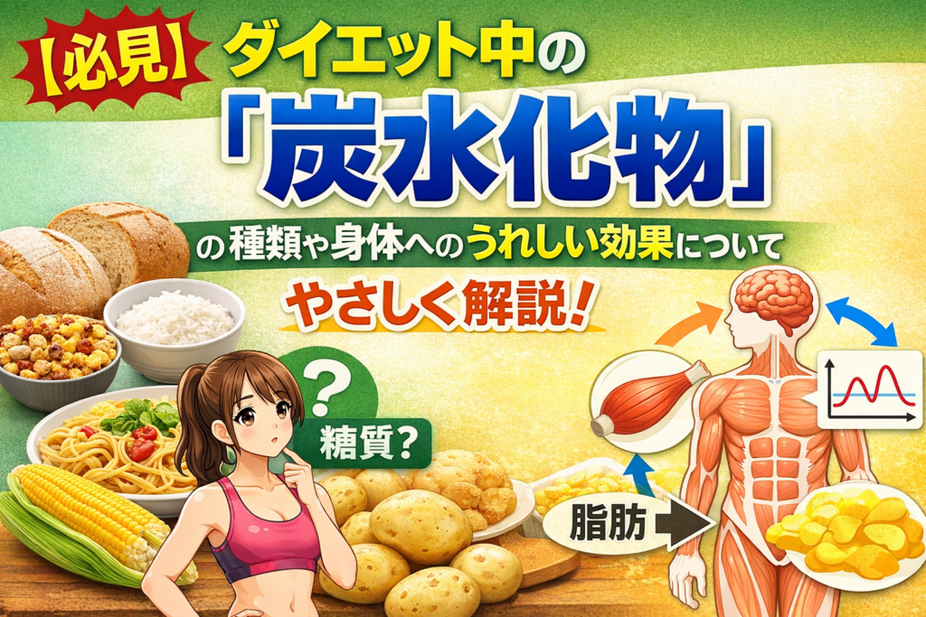【必見】ダイエット中の「炭水化物」の種類や身体へのうれしい効果についてわかりやすく解説！