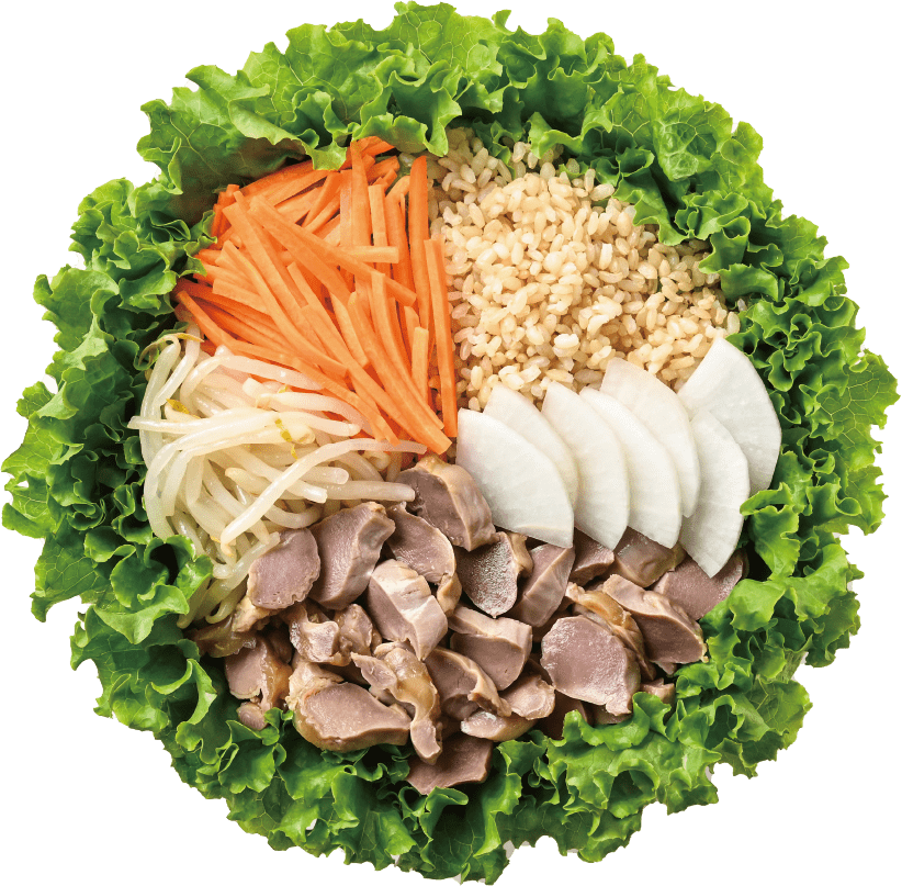 WithGreen クリスタ長堀店のメニュー”砂肝ともやしナムルのサラダ”