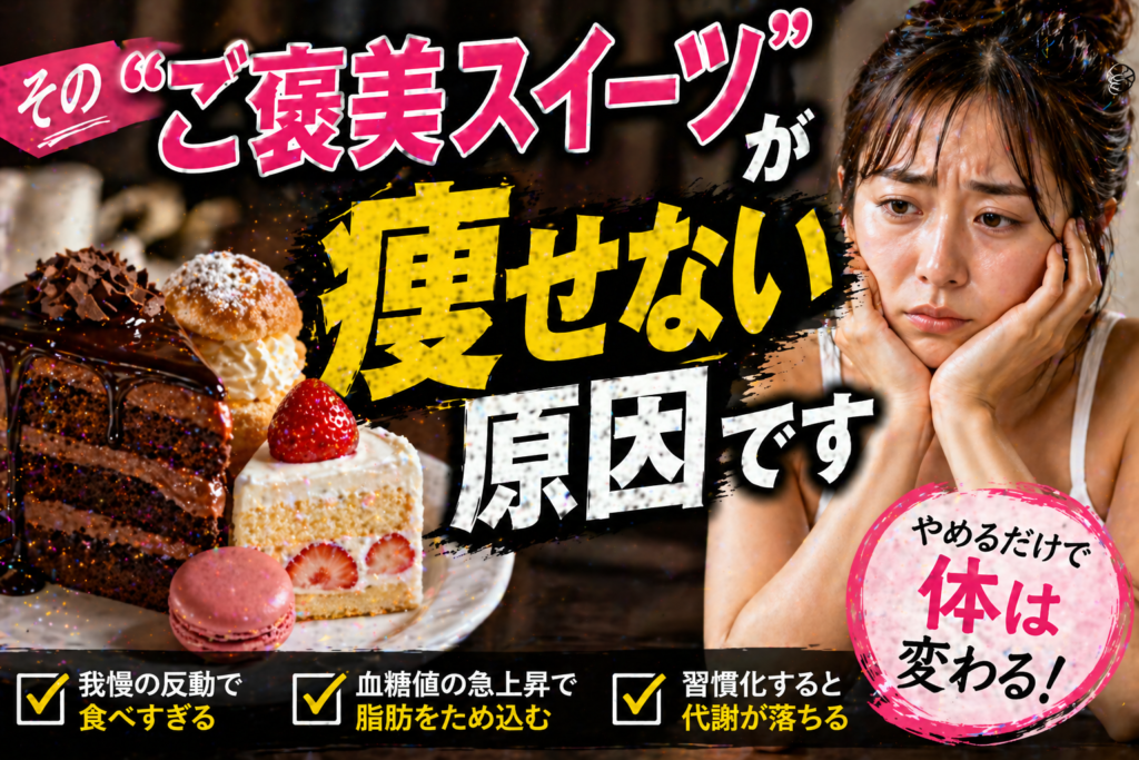 【残酷な真実】あなたのダイエットをぶち壊す「ご褒美スイーツ」の甘い罠。痩せない原因はコレです