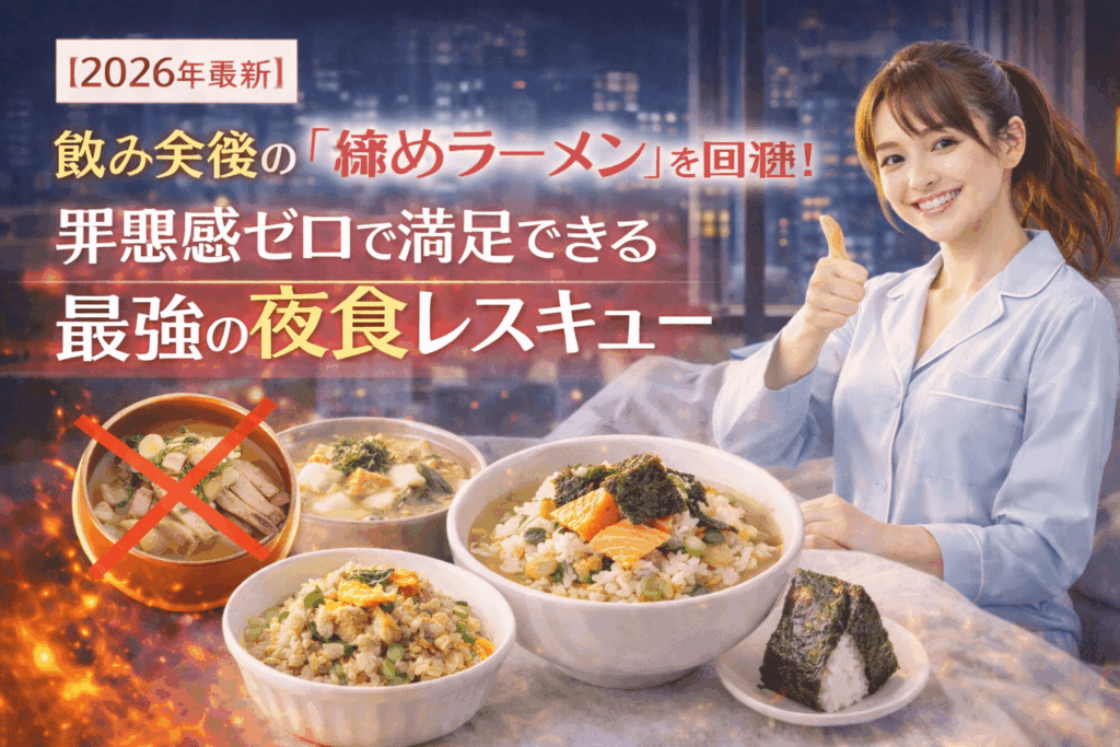 【2026年最新版】飲み会後の「締めラーメン」を回避！罪悪感ゼロで満足できる最強の夜食レスキュー