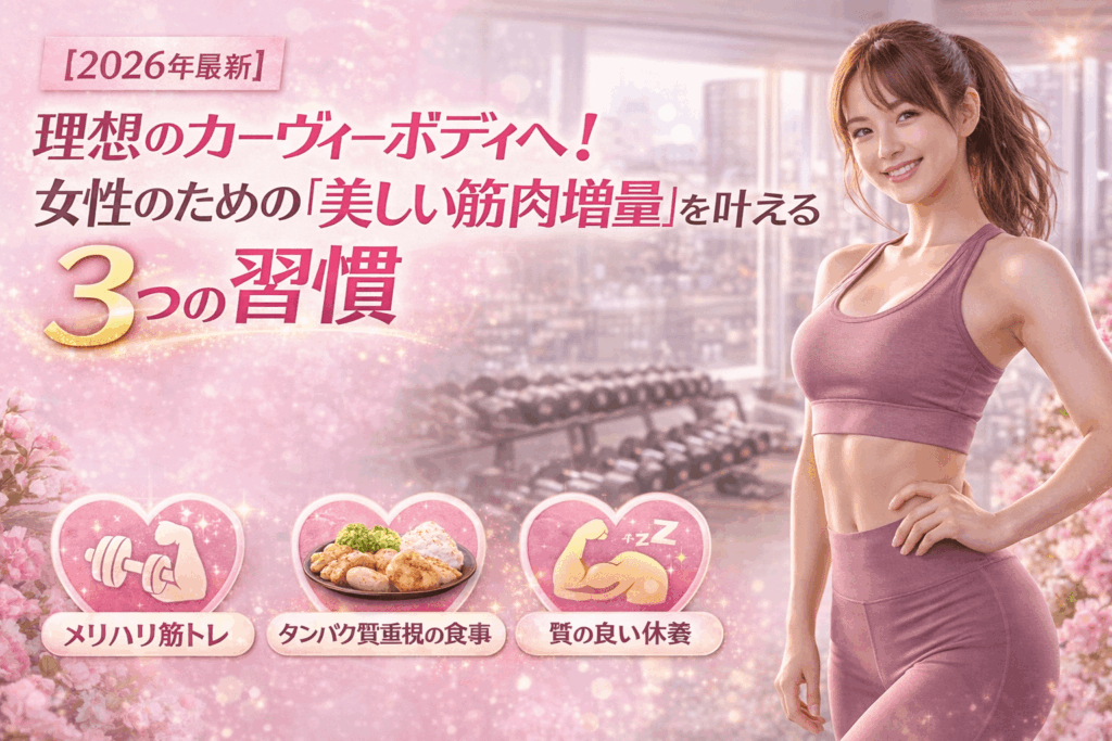 【2026最新】理想のカーヴィーボディへ！女性のための「美しい筋肉増量」を叶える3つの習慣