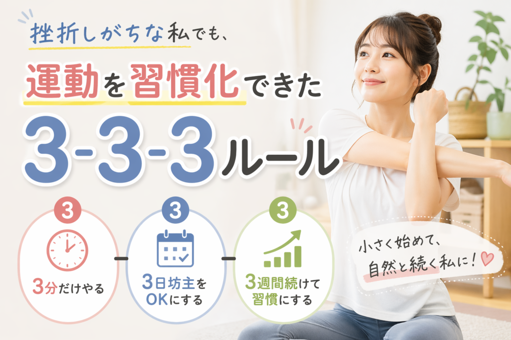 【挫折率ゼロへ】運動が続かない人を救う「3-3-3の法則」！究極の習慣化ロードマップ