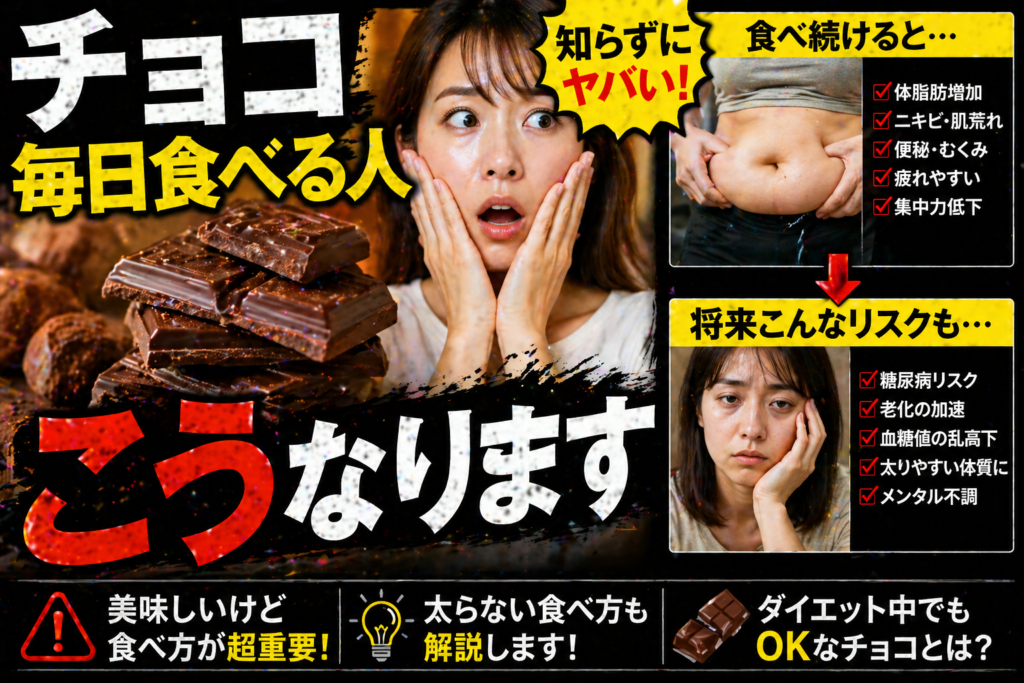 【衝撃】「毎日チョコを食べる人」はこうなります。太るチョコと痩せるチョコの残酷な違いと絶対ルール