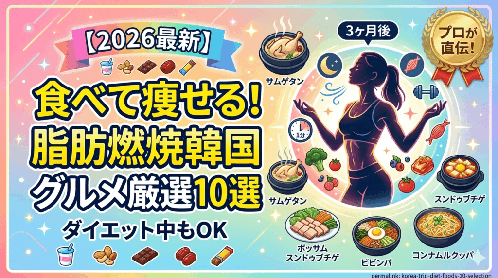 【2026最新】韓国旅行で痩せる？プロが教える「美肌・脂肪燃焼」韓国グルメ厳選10選