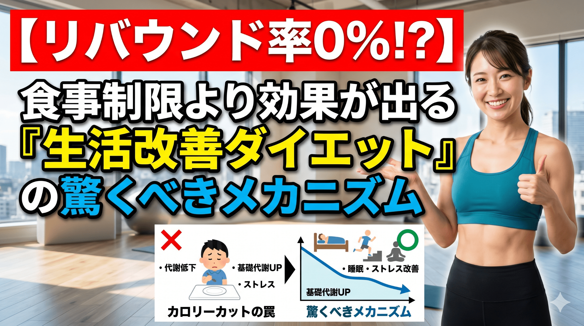 リバウンド率0%!?】食事制限より効果が出る『生活改善ダイエット』の