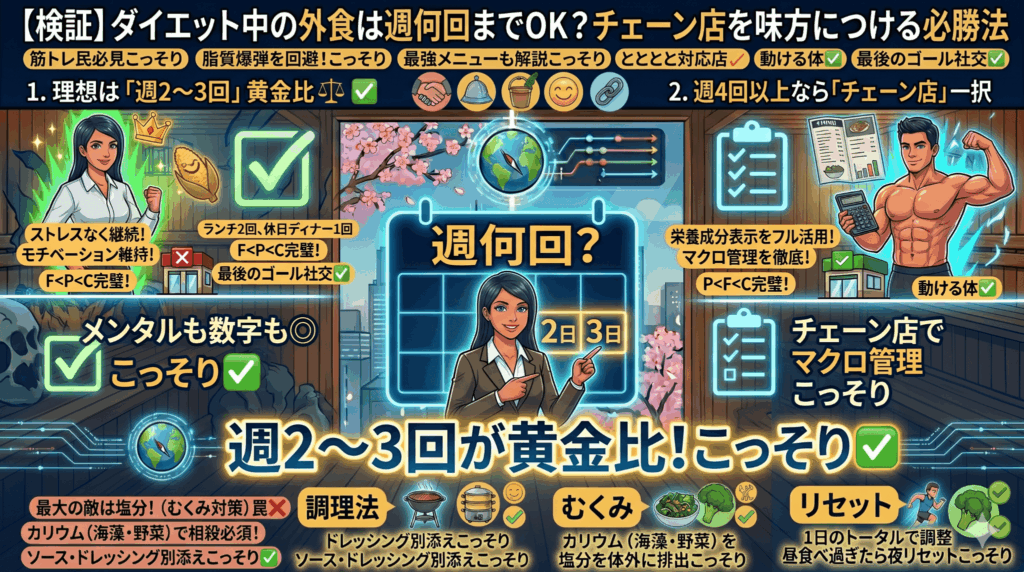 【検証】ダイエット中の外食は週何回までOK？チェーン店を味方につける必勝法