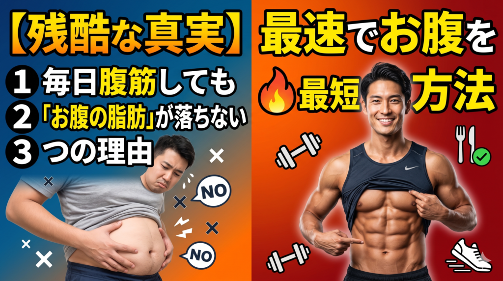 【残酷な真実】毎日腹筋しても「お腹の脂肪」が落ちない3つの理由と、最速でお腹を割る方法