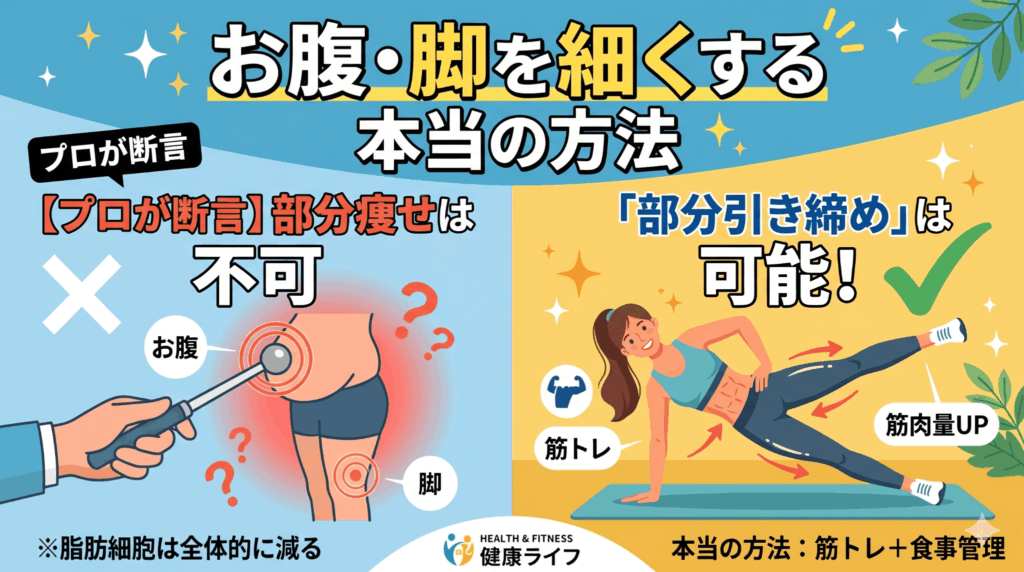 【プロが断言】部分痩せは「不可能」だが「部分引き締め」は可能！お腹・脚を細くする本当の方法