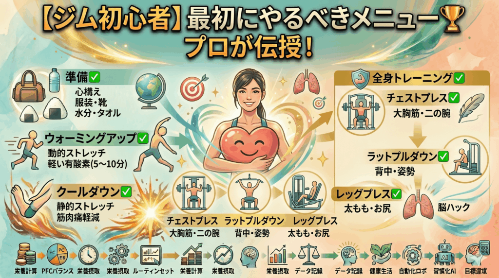 【完全ガイド】ジム初心者が最初にやるべきメニューはコレ！おすすめメニューをプロが徹底解説