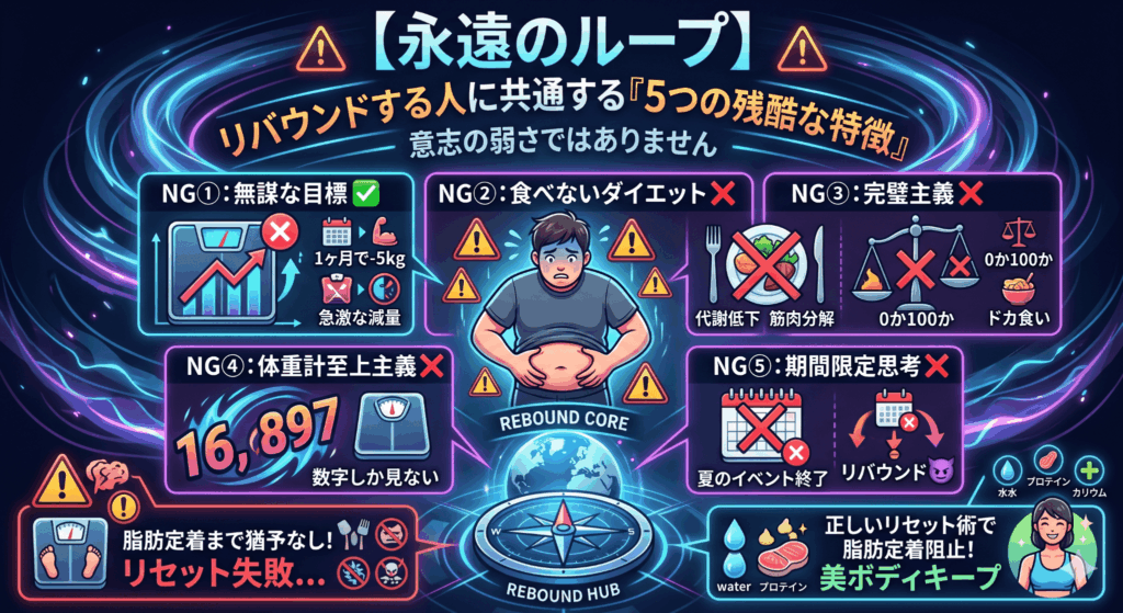 【永遠のループ】リバウンドする人に共通する「5つの残酷な特徴」。意志の弱さではありません