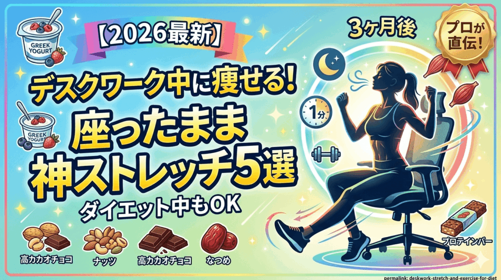 【座ったまま激痩せ？】デスクワーク中にこっそり代謝を上げる「神ストレッチ」5選