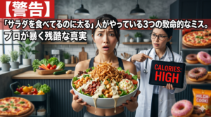 【警告】「サラダを食べてるのに太る」人がやっている3つの致命的なミス。プロが暴く残酷な真実