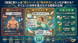 【結論】筋トレは「週1ハード」と「毎日ゆるく」どっちが痩せる？ダイエット効率を最大化する頻度の正解