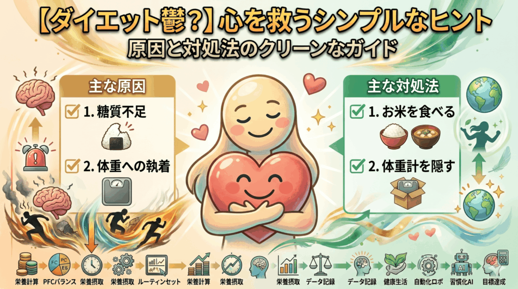 【ダイエット鬱かも？】メンタルが落ちる3つの原因と、心を救う最強の対処法