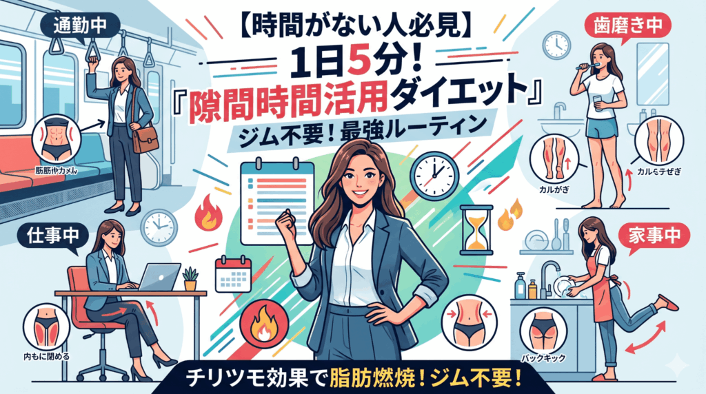 【時間がない人必見】ジム不要！1日5分で作る『隙間時間活用ダイエット』最強ルーティン