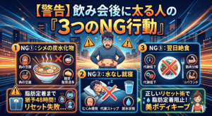 【警告】飲み会後に太る人の「3つのNG行動」。脂肪化を防ぐ翌日のリセット術をプロが解説