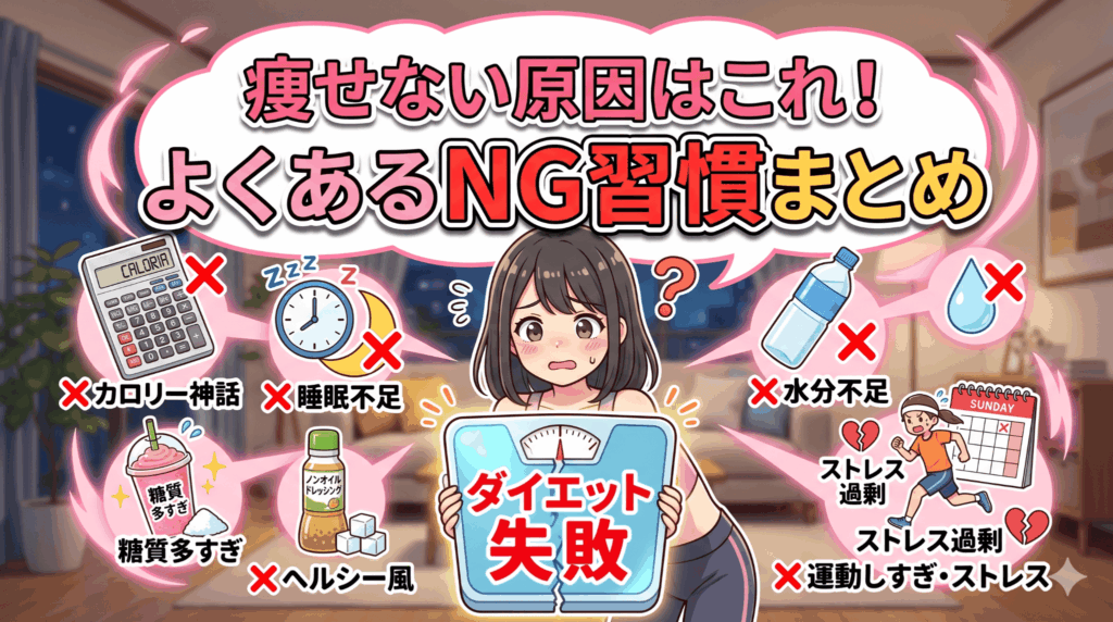 痩せない原因はこれ！よくあるNG習慣まとめ