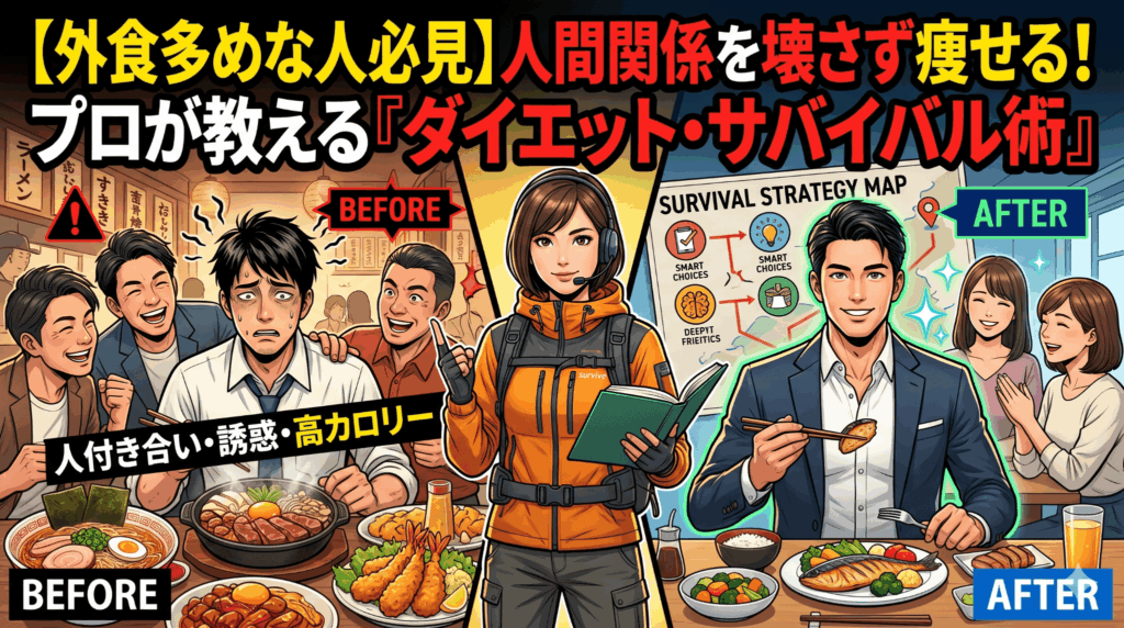 【外食多めな人必見】人間関係を壊さず痩せる！プロが教える「ダイエット・サバイバル術」