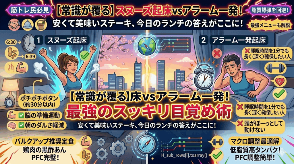 【常識が覆る】スヌーズ起床vsアラーム一発！最新研究で判明した「最強のスッキリ目覚め術」