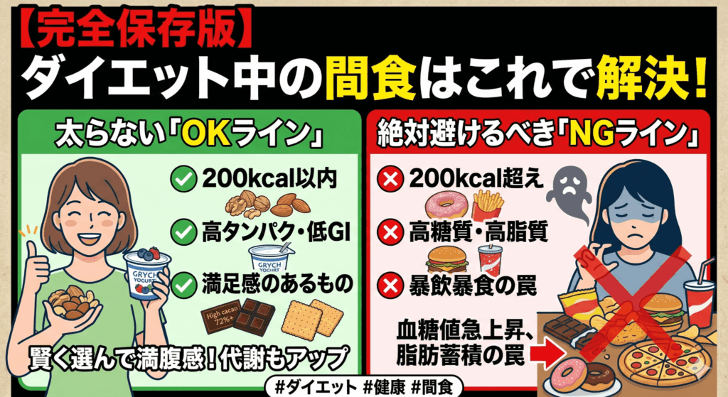 ダイエット中の間食はこれで解決！太らない「OKライン」と絶対避けるべき「NGライン」