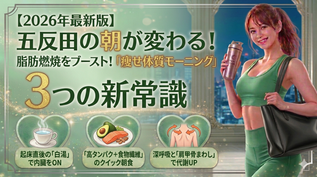 【2026年最新】五反田の朝が変わる！1日の脂肪燃焼をブーストさせる「痩せ体質モーニング」3つの習慣