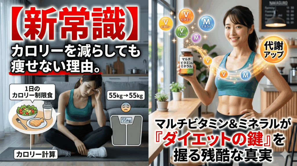 【新常識】カロリーを減らしても痩せない理由。マルチビタミン＆ミネラルが「ダイエットの鍵」を握る残酷な真実