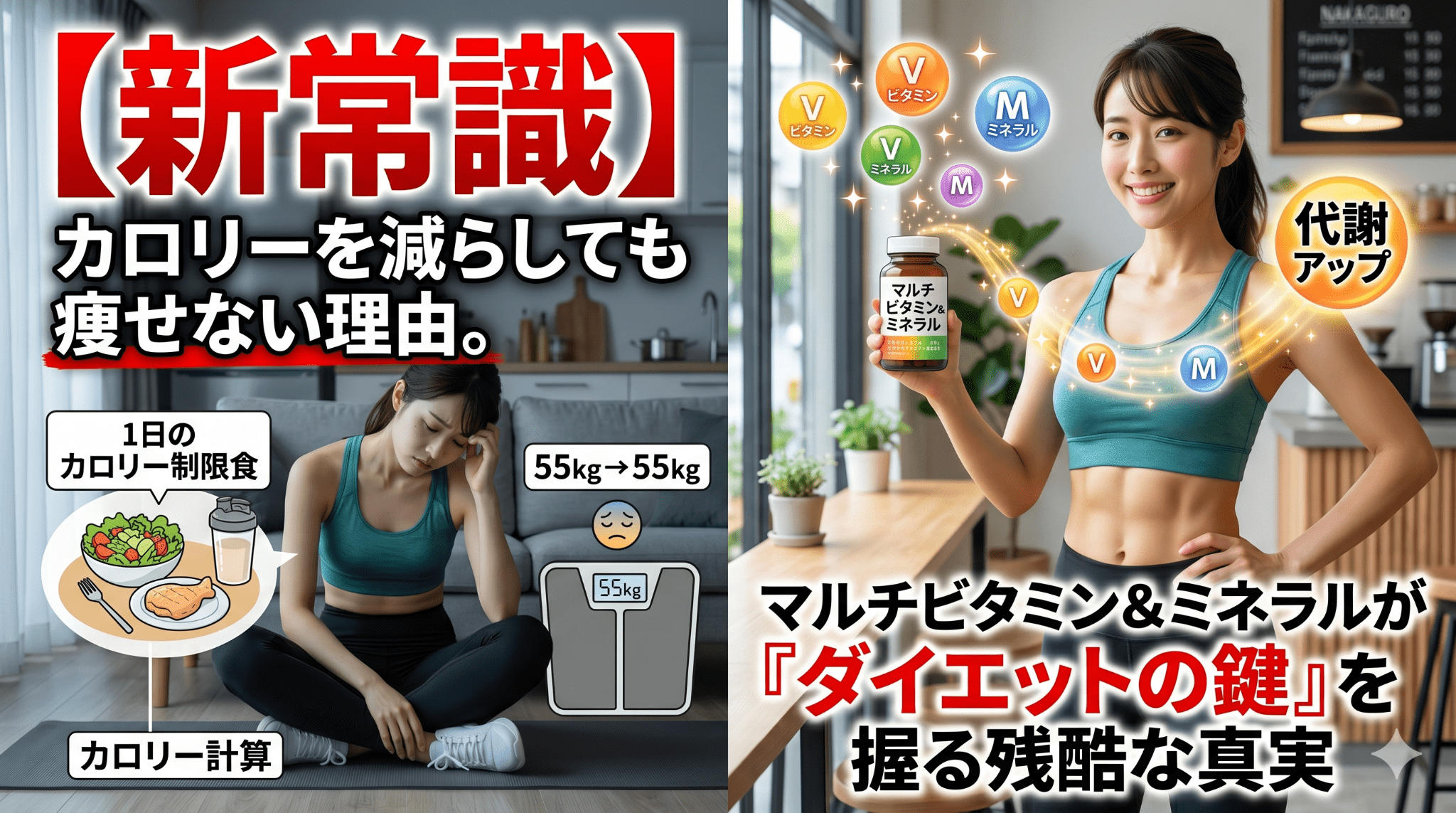 新常識】カロリーを減らしても痩せない理由。マルチビタミン＆ミネラル