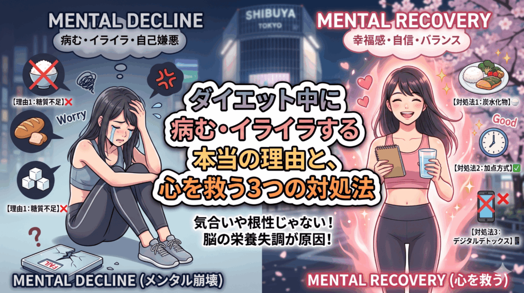 【メンタル崩壊】ダイエット中に病む・イライラする本当の理由と、心を救う3つの対処法