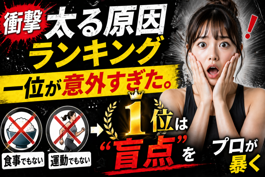 【衝撃】太る原因ランキング、1位が意外すぎた。食事でも運動でもない「盲点」をプロが暴く