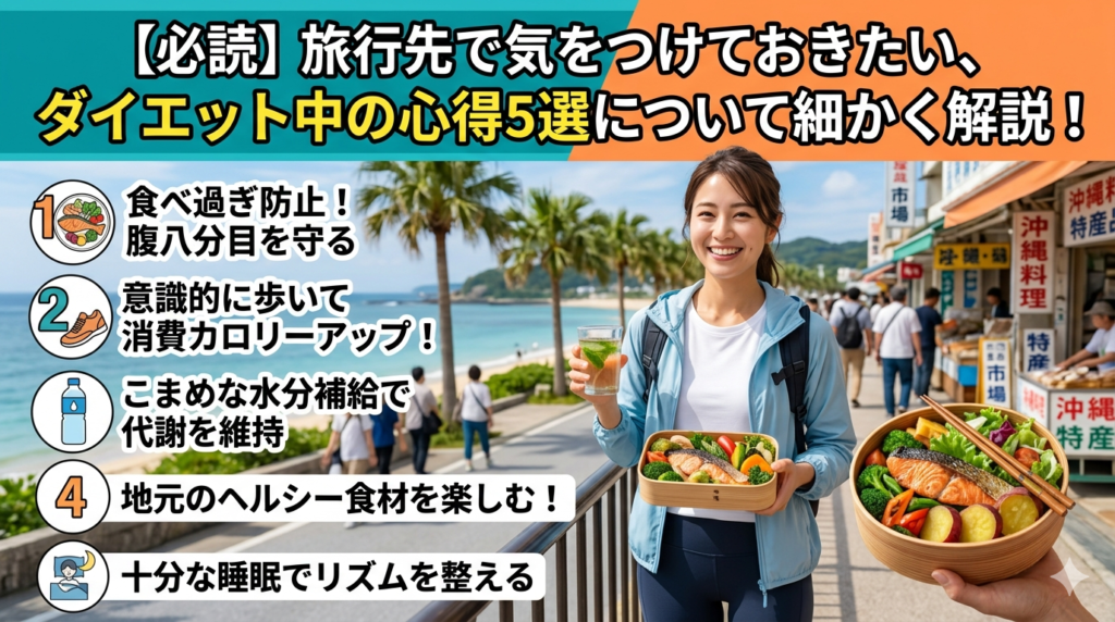 【必読】旅行先で気をつけておきたい、ダイエット中の心得5選について細かく解説！