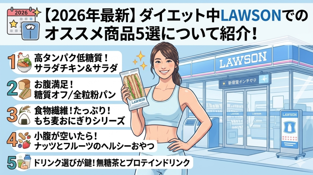 【2026年最新】ダイエット中LAWSONでのオススメ商品5選について紹介！