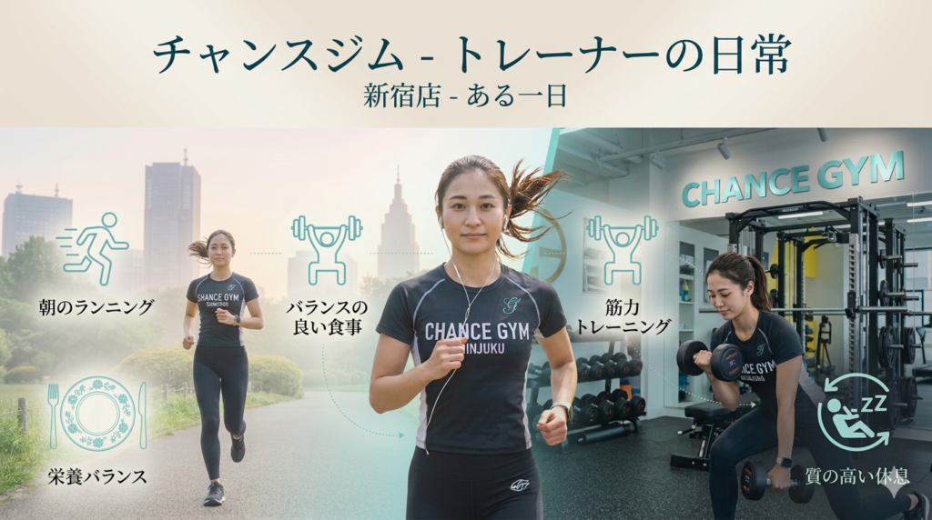 ダイエット中の休日の過ごし方。CHANCE GYM 新宿店トレーナーの1日ルーティンを紹介