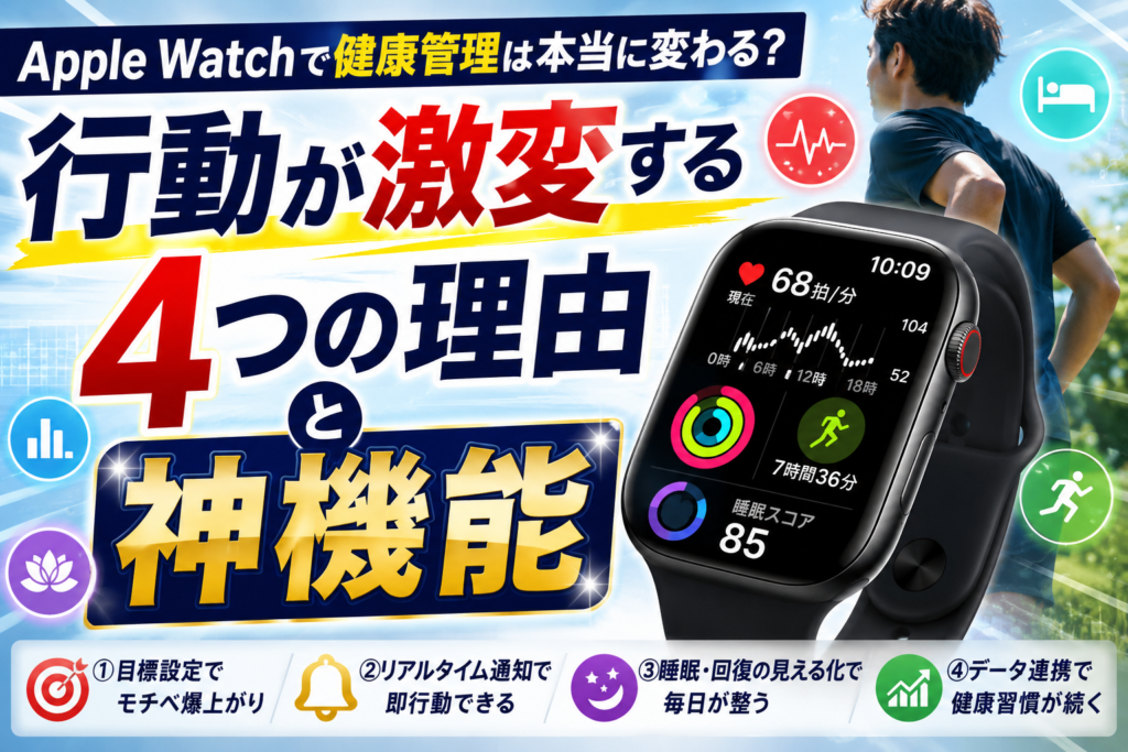 Apple Watchで健康管理は本当に変わる？行動が激変する4つの理由と神機能