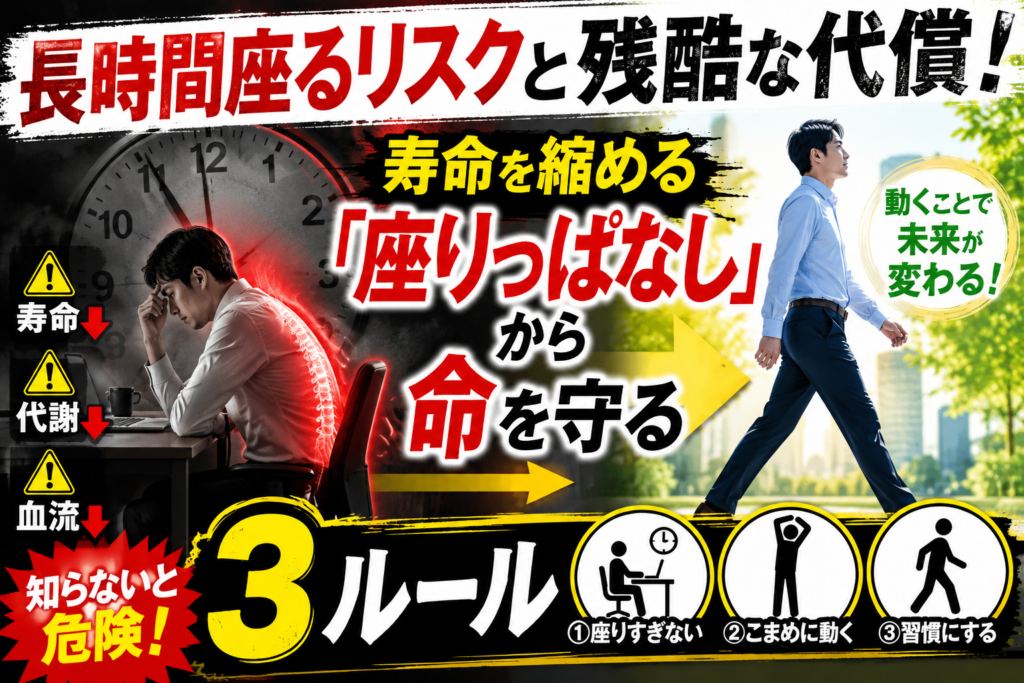 長時間座るリスクと残酷な代償！寿命を縮める「座りっぱなし」から命を守る3ルール