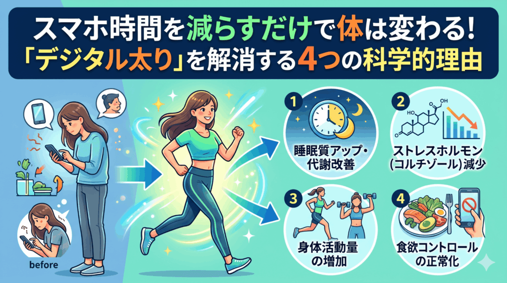 スマホ時間を減らすだけで体は変わる！「デジタル太り」を解消する4つの科学的理由