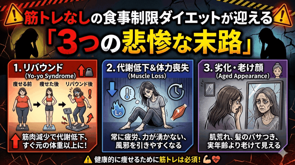 筋トレなしの食事制限ダイエットが迎える「3つの悲惨な末路」