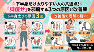 下半身だけ太りやすい人の共通点！「脚痩せ」を邪魔する3つの原因と改善策