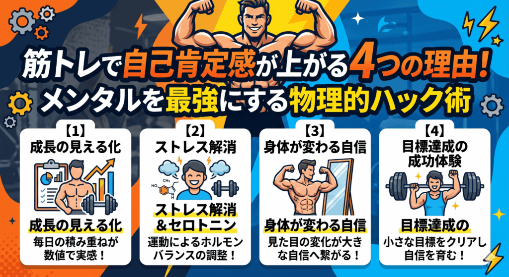 筋トレで自己肯定感が上がる4つの理由！メンタルを最強にする物理的ハック術