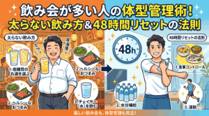 飲み会が多い人の体型管理術！「太らない飲み方」と48時間リセットの法則