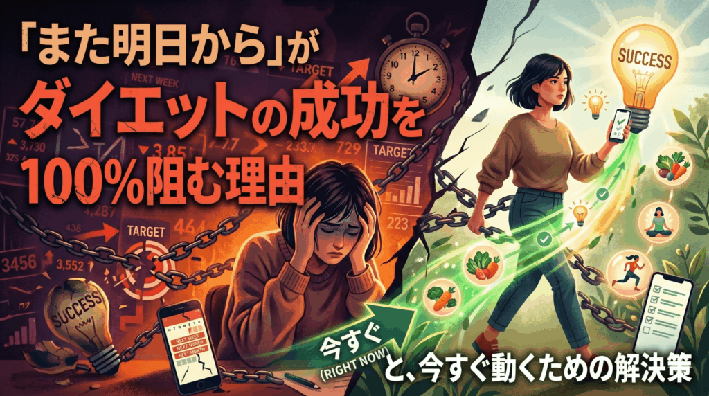 「また明日から」がダイエットの成功を100%阻む理由と、今すぐ動くための解決策