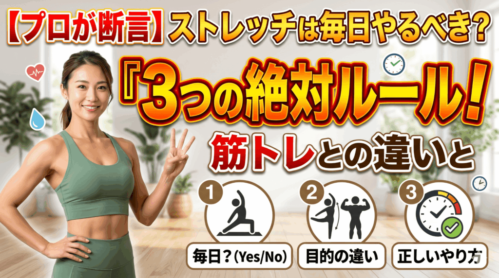 【プロが断言】ストレッチは毎日やるべき？筋トレとの違いと「3つの絶対ルール」