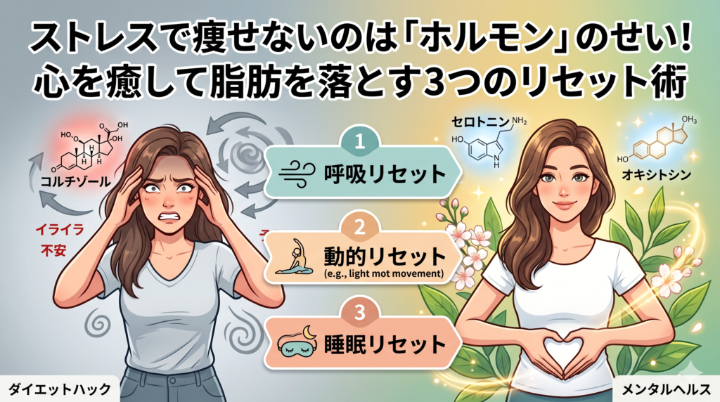 ストレスで痩せないのは「ホルモン」のせい！心を癒して脂肪を落とす3つのリセット術