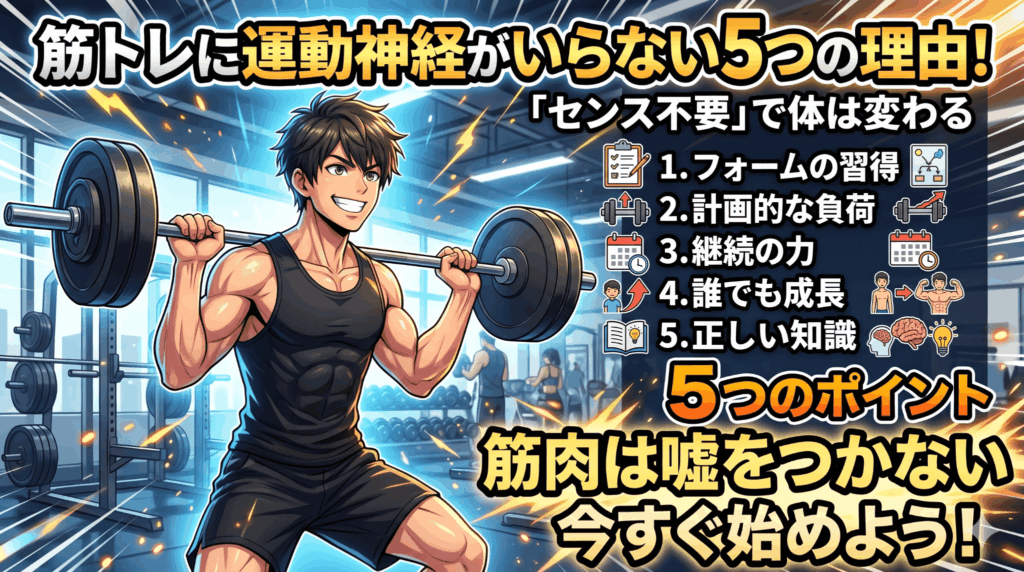 筋トレに運動神経がいらない5つの理由！「センス不要」で体は変わる