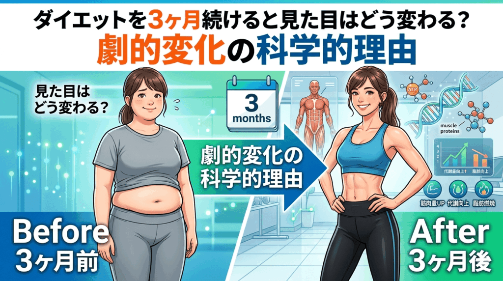 ダイエットを3ヶ月続けると見た目はどう変わる？劇的変化の科学的理由