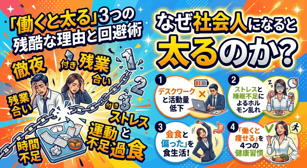 なぜ社会人になると太るのか？「働くと太る」3つの残酷な理由と回避術