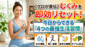【プロが直伝】むくみを即効リセット！今日からできる「4つの最強生活習慣」