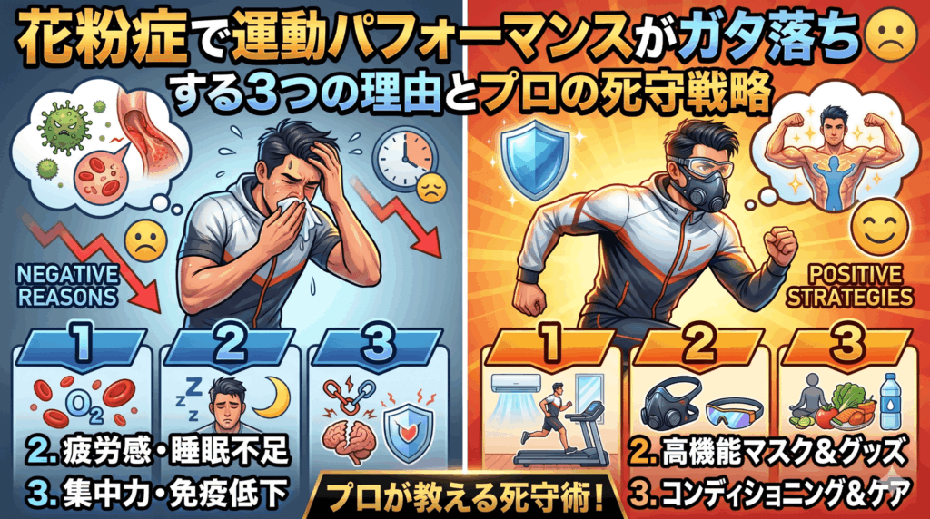 花粉症で運動パフォーマンスがガタ落ちする3つの理由とプロの死守戦略